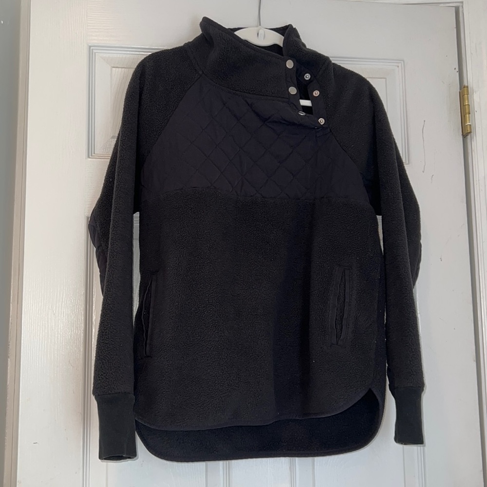 A&F Black turtle neck with neck buttons sweater